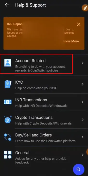 delete a CoinSwitch account