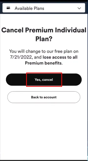 cancel Spotify premium